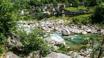 Bed of the Versasca river in Ticino, river, versasca, hiking, valle, walking, lavertezzo, forest, tessin, green, italian, teal, europe, water, ticino, stone, swiss, rock, switzerland, bed