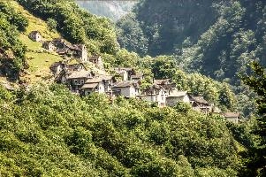 Hillside village in the Valle Versasca, Ticino, ticino, valle, tessin, italian, swiss, switzerland, europe, versasca, lavertezzo