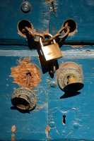 Padlock on door in Varese, Lombardy, Varese