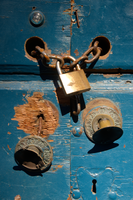Padlock on door in Varese, Lombaria, Varese