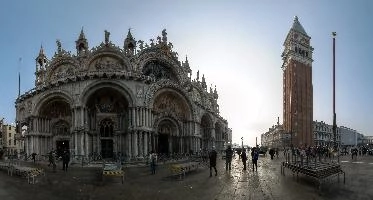 Basilica and Campanile, venezia, mark, basilica, san, church, piazza, veneto, square, italy, cathedral, venice, campanile, venetian, byzantine, saint, marco, brick, tower