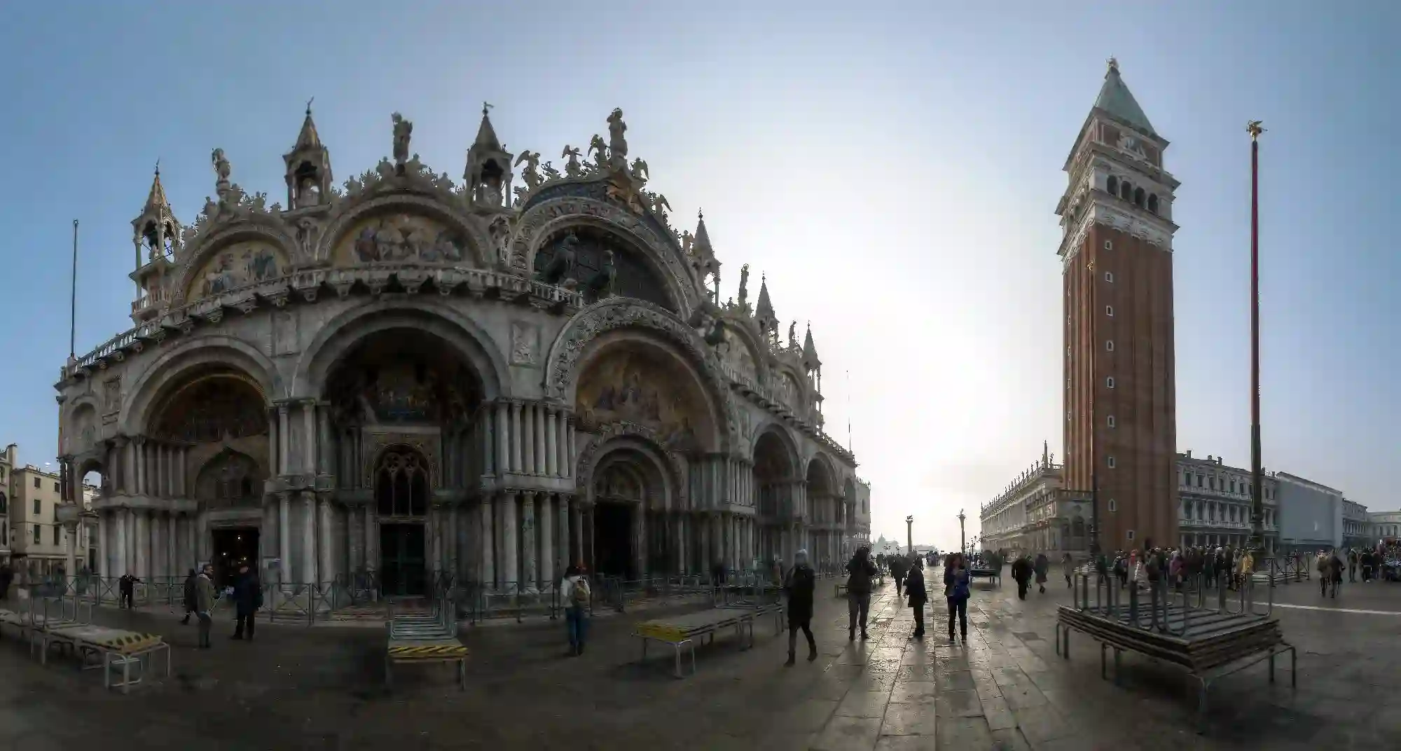 Basilica and Campanile, venezia, mark, basilica, san, church, piazza, veneto, square, italy, cathedral, venice, campanile, venetian, byzantine, saint, marco, brick, tower