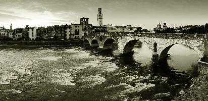 The Ponte di Pietra in Verona, stone bridge across the Adige, stone, bridge, outdoors, adige, picturesque, water, urban, flow, town, arches, mediterranean, columns, veneto, pietra, italy, ponte, verona, river