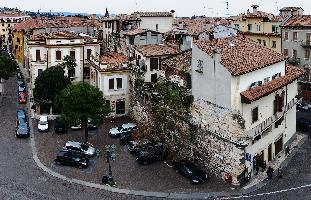 Rooves of Verona shot from the Roman amphitheatre, houses, street, rooves, shakespeare, italian, town, plaster, city, stone, verona, old, veneto, historic, italy, buildings, amphitheatre