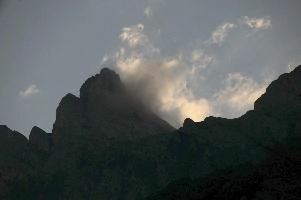 Eagle in the Clouds, europe, switzerland, sankt, gallen, churfirsten, cloud, peak, eagle, bird, animal, evening, light, alps, mountain