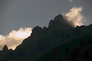 Clouds on Churfirsten, alps, churfirsten, cloud, europe, evening, gallen, light, mountain, peak, sankt, switzerland