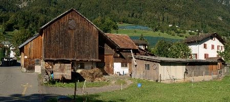 Farm in Walenstadt, mountains, lush, daylight, valley, outdoors, switzerland, field, farm, building, alps, green, cottages, alpine, walenstadt, meadow, countryside, churfirsten, daylight, cottage, sunshine, dairy, farming, rural, swiss, alpine, agriculture, meadow, summer, outdoors