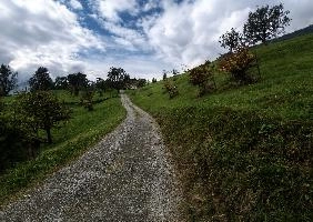 Highway to Quinten, path, alps, alpine, switzerland, walking, outdoors, lush, quinten, walensee, walenstadt, hiking, agriculture, meadows, green, track, overcast, churfirsten, walenstadtberg, countryside, mountains, swiss, route, dirt, cloudy, summer