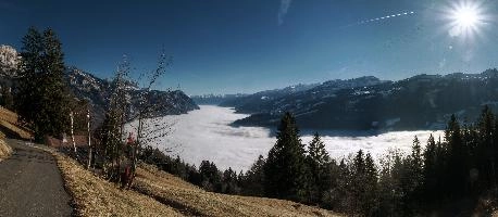 Cloud Carpet, alps, fluffy, alpine, flat, churfirsten, walenstadtberg, inversion, lake, blue sky, clouds, white, mountain, base, walenstadt, fog, season, cloud, bright, valley, autumn, floor, mist, weather, swiss, switzerland, flums, walen, sunlight, sunshine