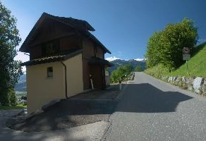 House on the road to Walenstadtberg, Switzerland, chalet, alps, valley, clouds, walenstadtberg, walenstadt, switzerland