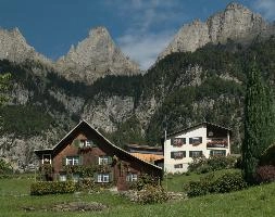 Chalets on Walenstadtberg, Switzerland, chalet, alps, valley, clouds, walenstadtberg, walenstadt, switzerland