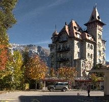 Hotel in Zermatt, hotel, grand, castle, travel, exterior, zermatt, tourism, switzerland, buillding, tower, facade