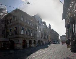 Buildings by the Limmat in Zürich, zürich, city, sunshine, arches, street, contrast, swiss, sun, switzerland, town, daylight, outdoors, buildings, contre-jour, harsh