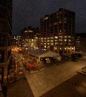 Europaallee, switzerland, zürich, europaallee, night, christmas, lights, café, tower, block, outdoors