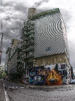 Building with street art in Zürich, zürich, zuerich, modern, acrhitecture, city, buildings, town, swiss, street, switzerland, hardbrücke, outdoors, urban, towers, zh