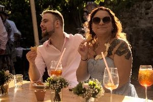 Couple with Empanadas, null