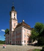 Birnau, kloster, bodesee, constance, germany, blue sky, church, abbey, birnau, baden-württemberg, bodensee, outdoors, baroque, christianity, summer, catholic, ornate, exterior, lake, uhldingen, scenic, sunshine, religion, pink